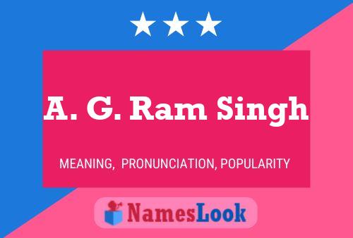 A. G. Ram Singh Naam Poster