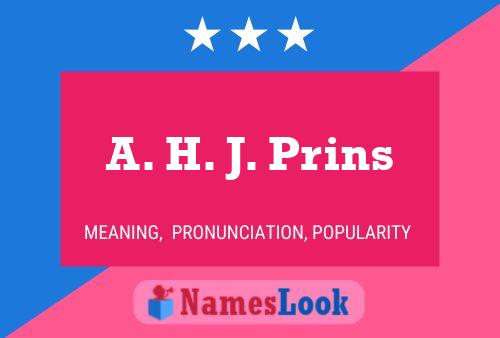 A. H. J. Prins Naam Poster