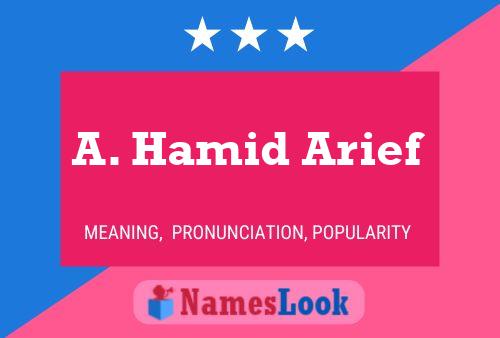 A. Hamid Arief Naam Poster