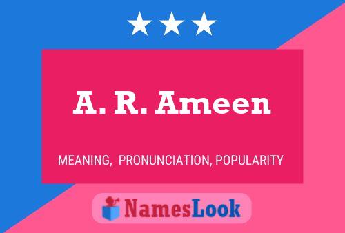 A. R. Ameen Naam Poster