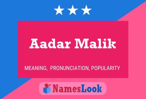 Aadar Malik Naam Poster