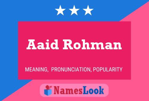 Aaid Rohman Naam Poster