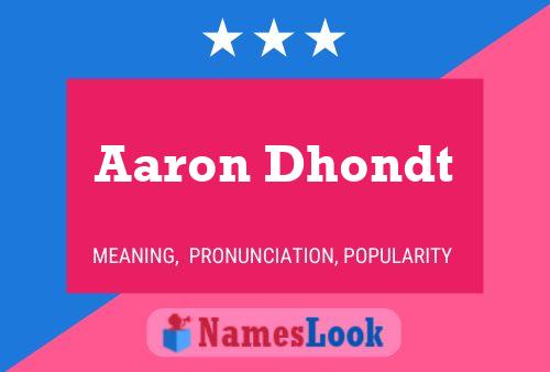 Aaron Dhondt Naam Poster