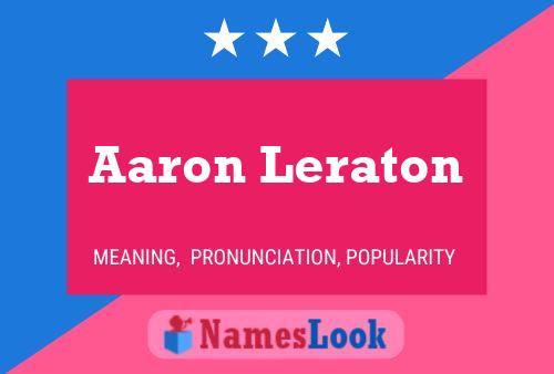 Aaron Leraton Naam Poster