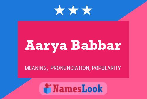 Aarya Babbar Naam Poster