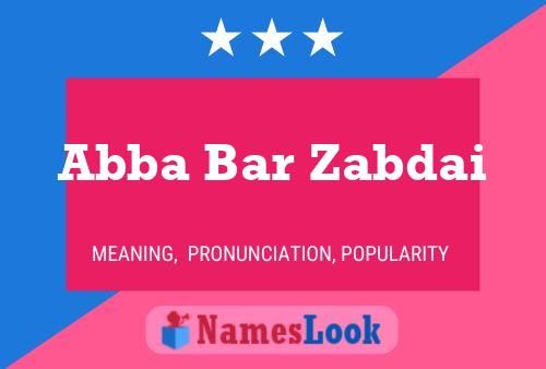 Abba Bar Zabdai Naam Poster