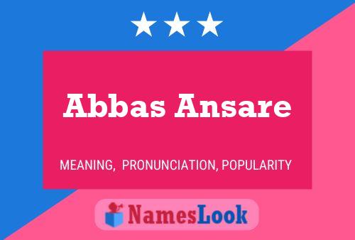 Abbas Ansare Naam Poster