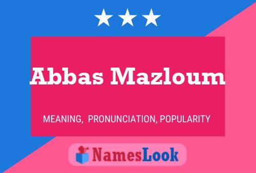 Abbas Mazloum Naam Poster