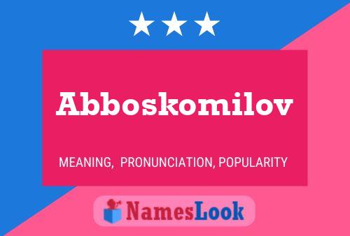 Abboskomilov Naam Poster