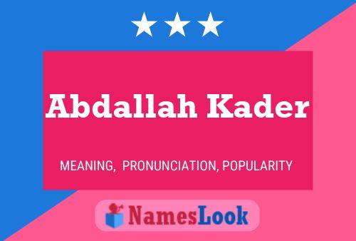 Abdallah Kader Naam Poster