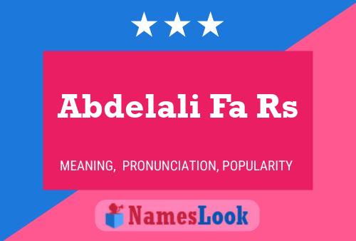 Abdelali Fa Rs Naam Poster