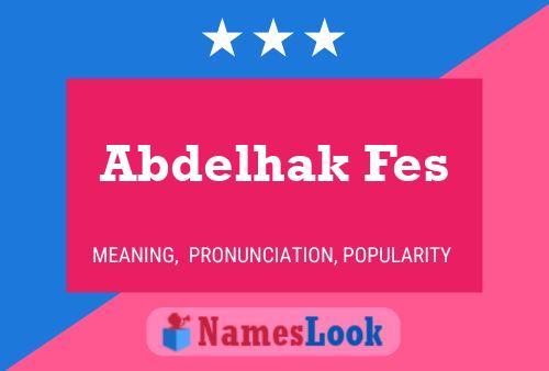 Abdelhak Fes Naam Poster