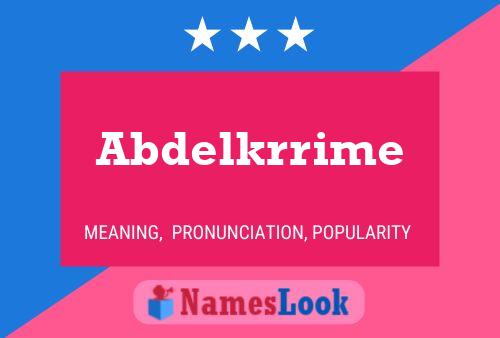 Abdelkrrime Naam Poster