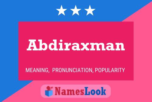 Abdiraxman Naam Poster