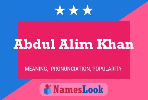 Abdul Alim Khan Naam Poster