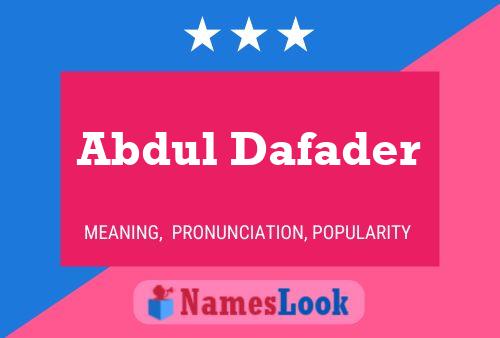 Abdul Dafader Naam Poster