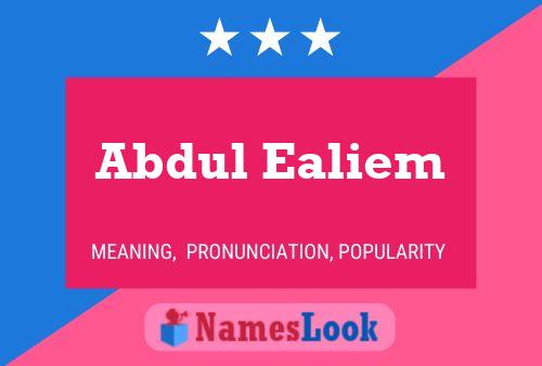 Abdul Ealiem Naam Poster