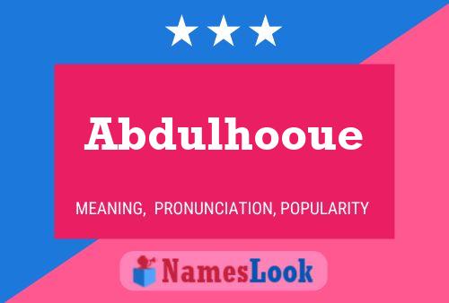 Abdulhooue Naam Poster