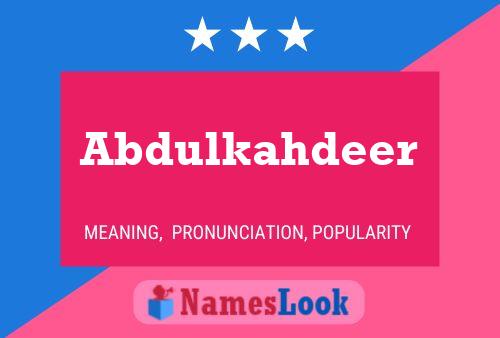 Abdulkahdeer Naam Poster