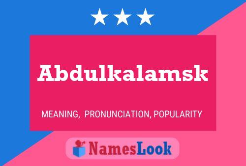 Abdulkalamsk Naam Poster