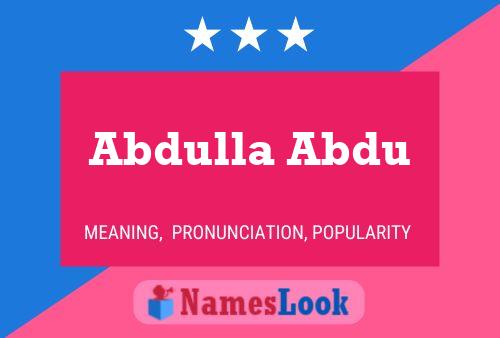 Abdulla Abdu Naam Poster