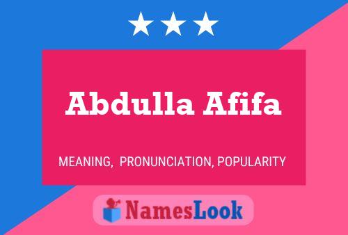 Abdulla Afifa Naam Poster