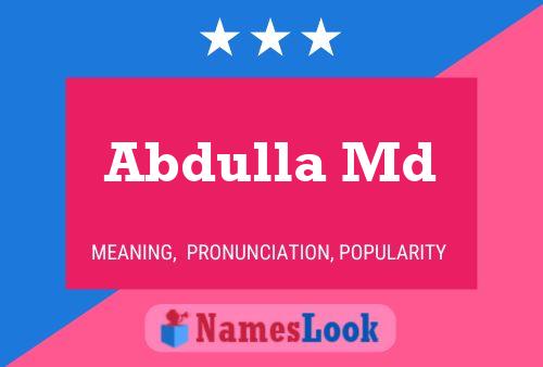 Abdulla Md Naam Poster