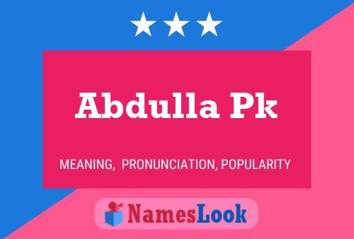 Abdulla Pk Naam Poster