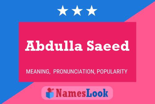 Abdulla Saeed Naam Poster