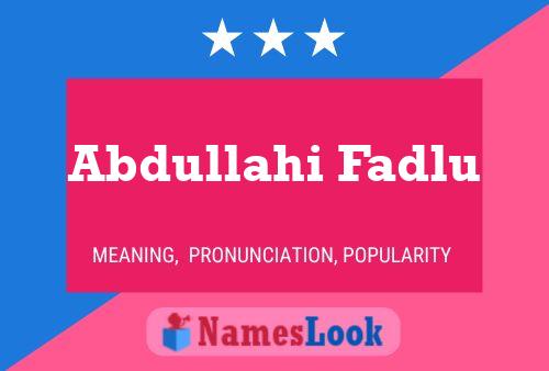 Abdullahi Fadlu Naam Poster