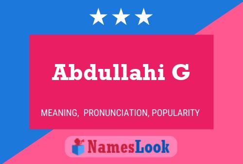 Abdullahi G Naam Poster