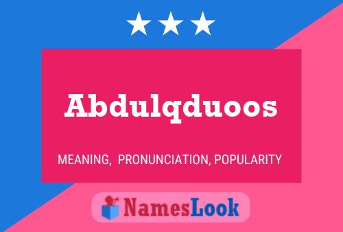 Abdulqduoos Naam Poster