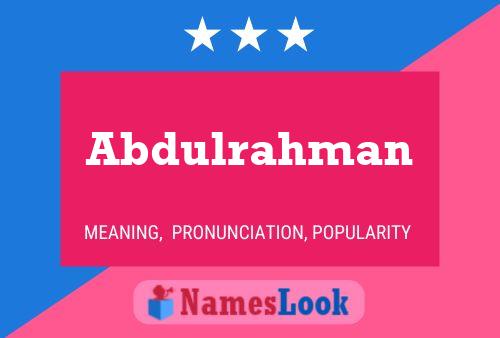 Abdulrahman Naam Poster