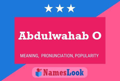 Abdulwahab O Naam Poster