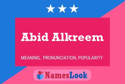 Abid Alkreem Naam Poster