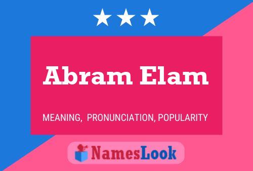 Abram Elam Naam Poster