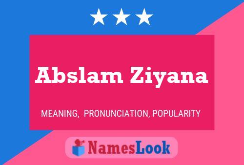 Abslam Ziyana Naam Poster