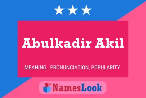 Abulkadir Akil Naam Poster