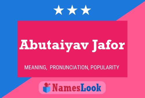 Abutaiyav Jafor Naam Poster