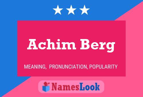 Achim Berg Naam Poster