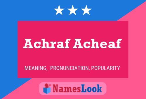 Achraf Acheaf Naam Poster