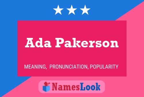 Ada Pakerson Naam Poster