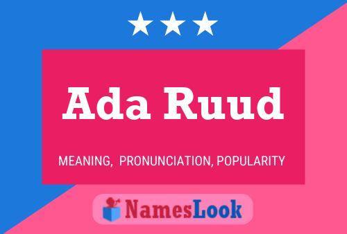 Ada Ruud Naam Poster