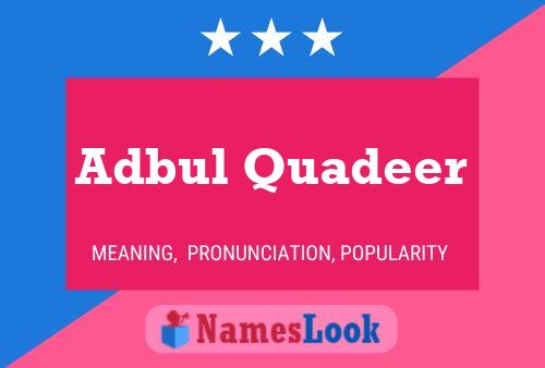 Adbul Quadeer Naam Poster