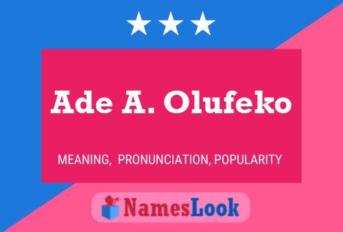 Ade A. Olufeko Naam Poster