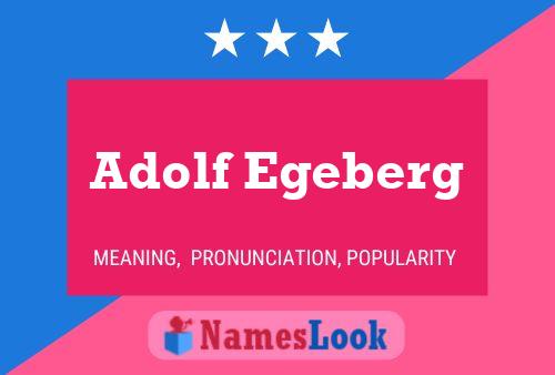 Adolf Egeberg Naam Poster