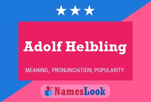 Adolf Helbling Naam Poster