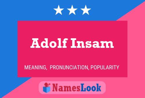 Adolf Insam Naam Poster