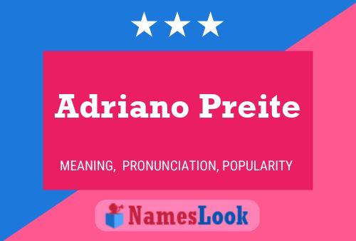 Adriano Preite Naam Poster