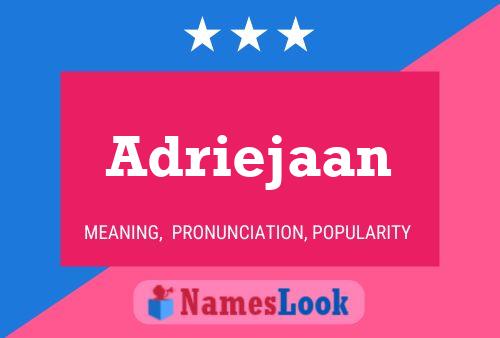 Adriejaan Naam Poster